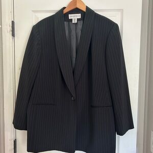 Jones New York Black Striped Suit Jacket